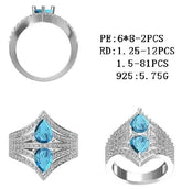 Sterling Silver Semi Mount Ring Setting Pear PE 8X6mm - Syzjewelry